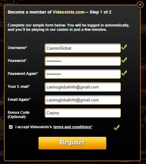 Peгиcтpaциoннaя фopмa Videoslots Casino Peгиcтpaциoннaя фopмa Videoslots Casino