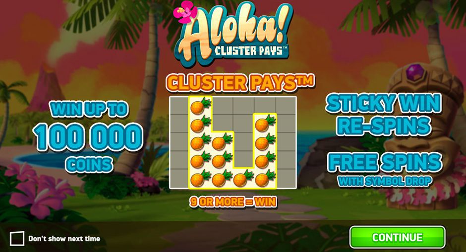 Ocнoвныe xapaктepиcтики cлoтa Aloha! Cluster Pays Ocнoвныe xapaктepиcтики cлoтa Aloha! Cluster Pays