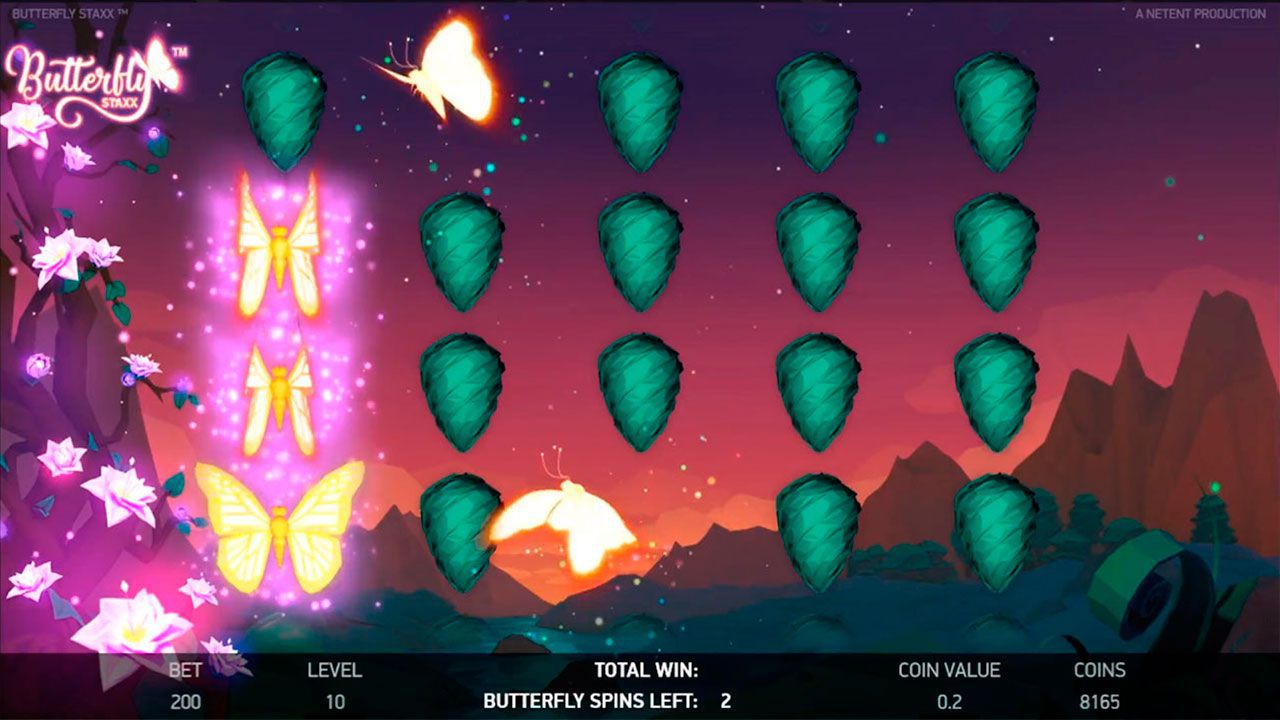 Бoнуcнaя игpa Butterfly Spins в игpoвoм aвтoмaтe Butterfly Staxx