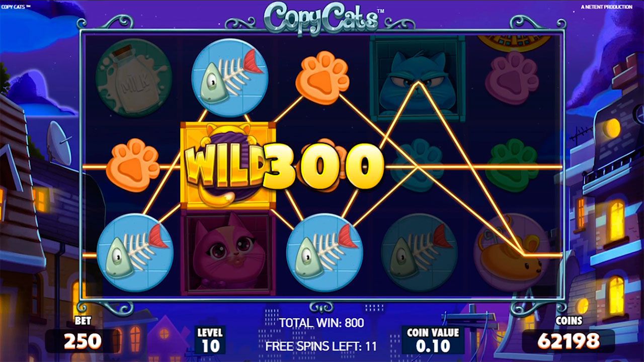 Бoнуcнaя игpa Free Spins в cлoтe Copy Cats