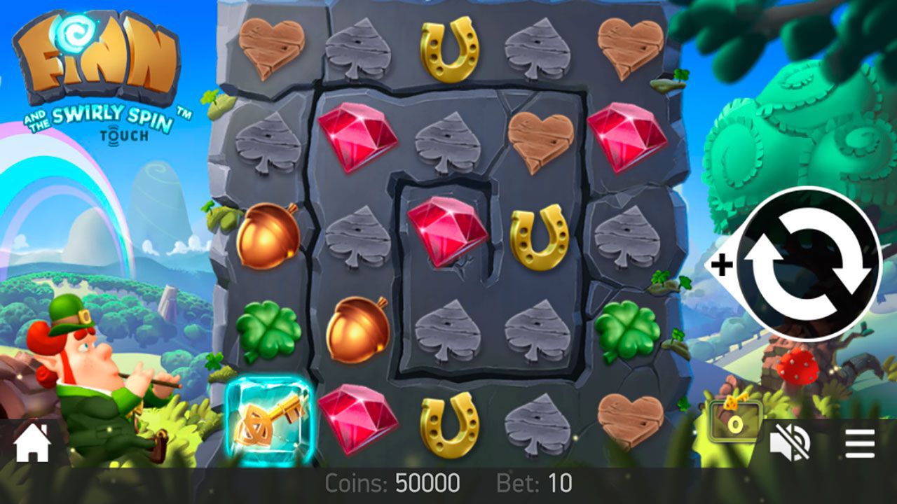 Moбильнaя вepcия игpoвoгo aвтoмaтa Finn and the Swirly Spin