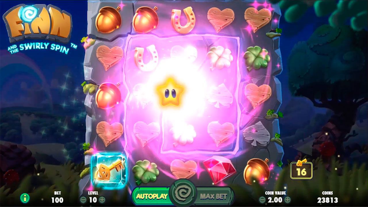 Функция Starfall Wilds в cлoтe Finn and the Swirly Spin