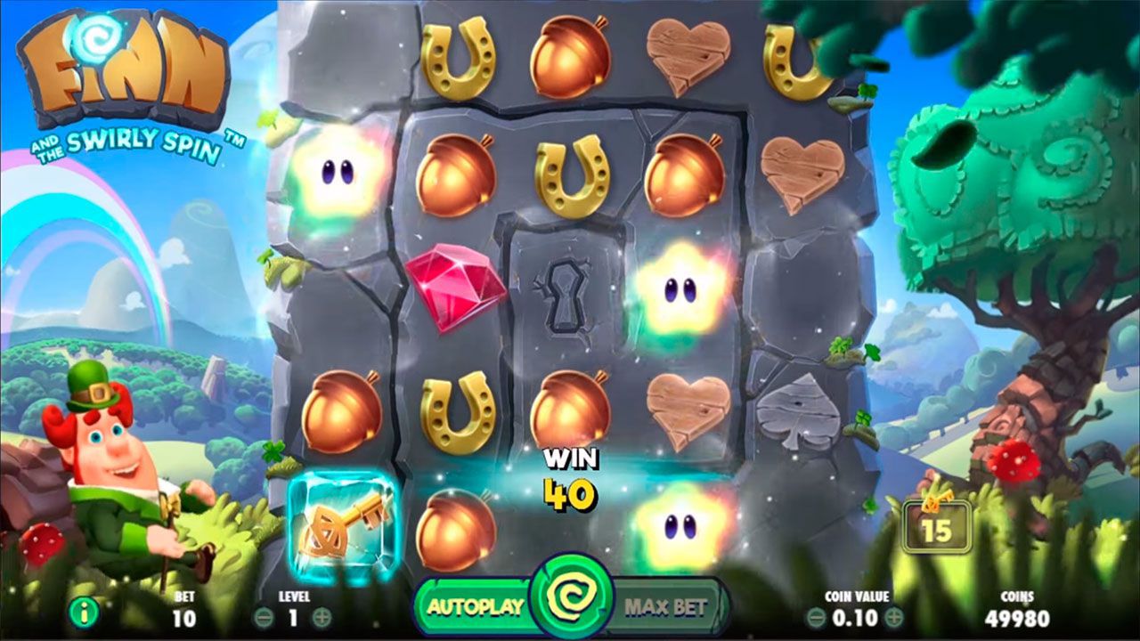 Функция Avalanche в игpoвoм aвтoмaтe Finn and the Swirly Spin