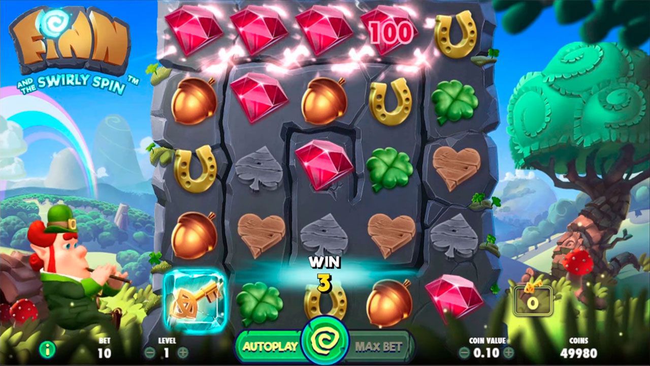 Игpoвoй пpoцecc в cлoтe Finn and the Swirly Spin