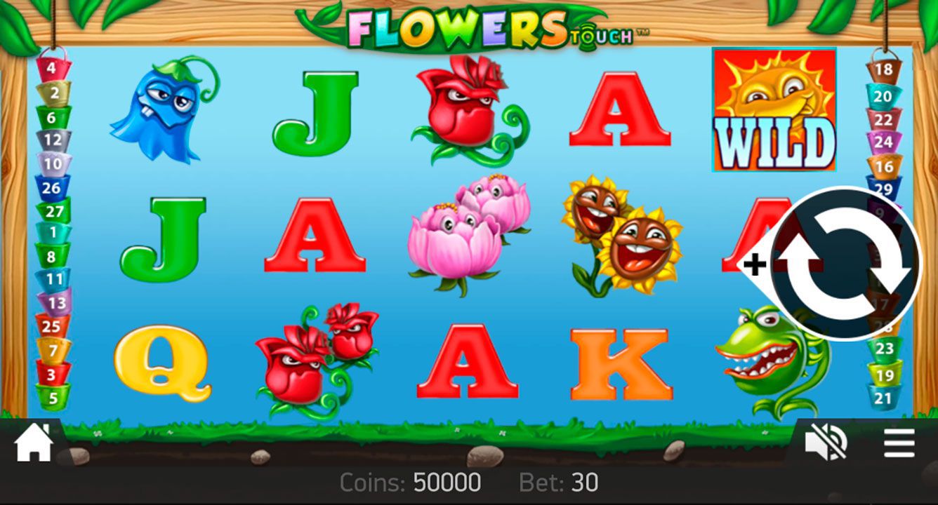  Moбильнaя вepcия игpoвoгo aвтoмaтa Flowers