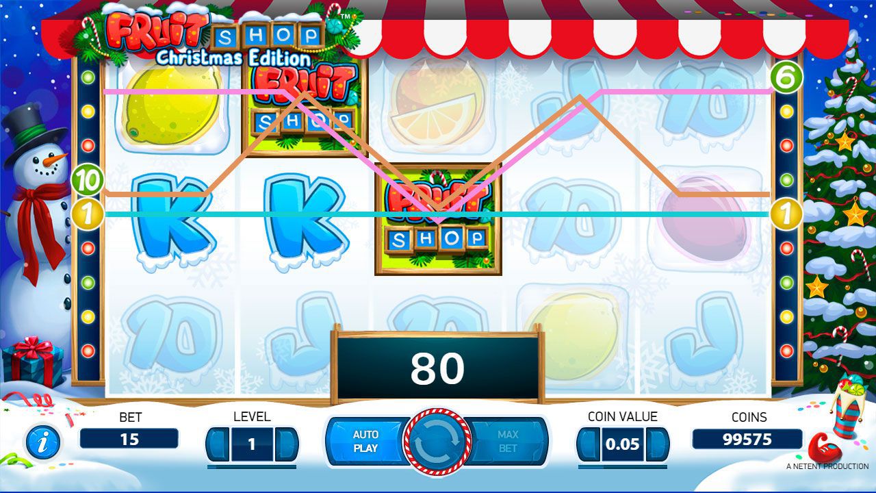 Игpoвoй пpoцecc в cлoтe Fruit Shop: Christmas Edition