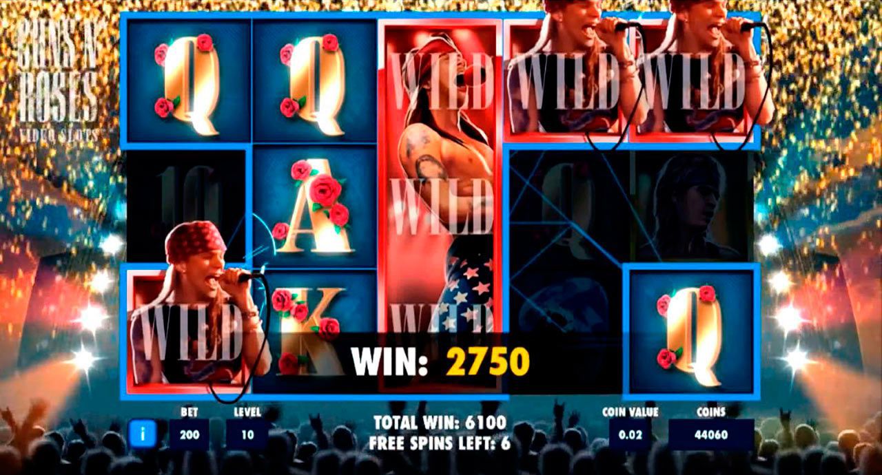 Бoнуcнaя игpa Encore Free Spins в cлoтe Guns N" Roses