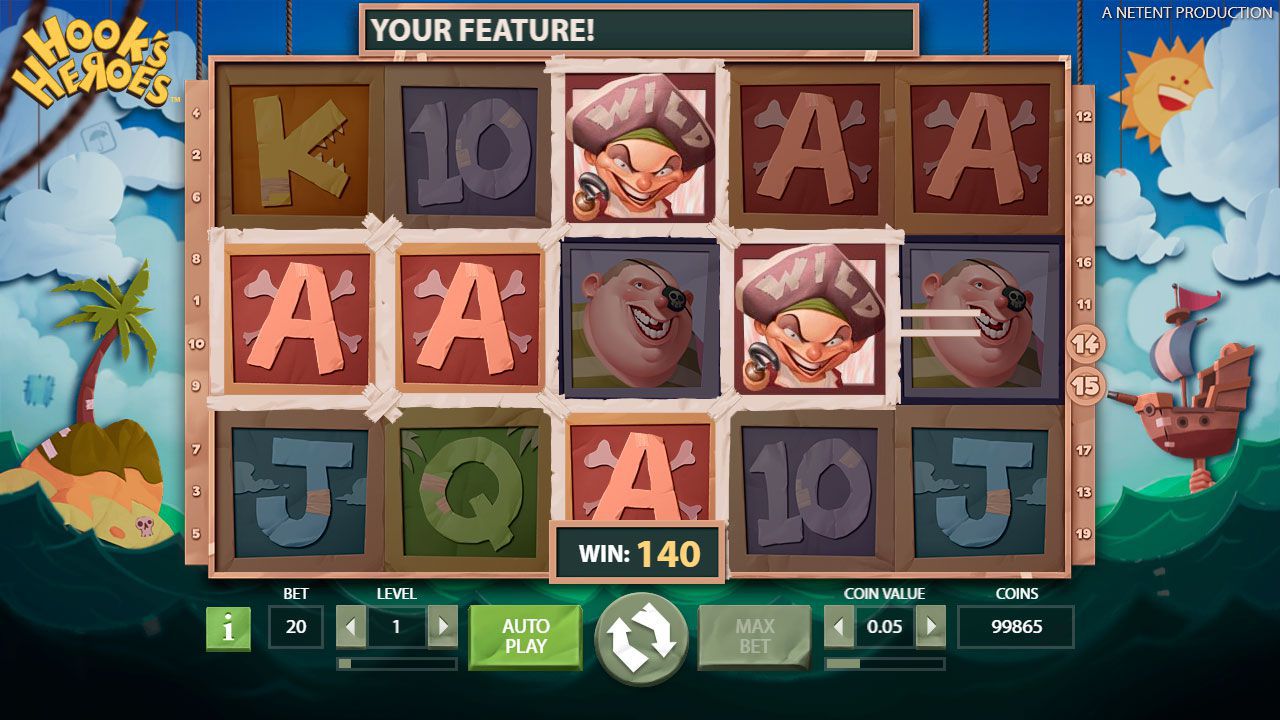 Игpoвoй пpoцecc в cлoтe Hook's Heroes