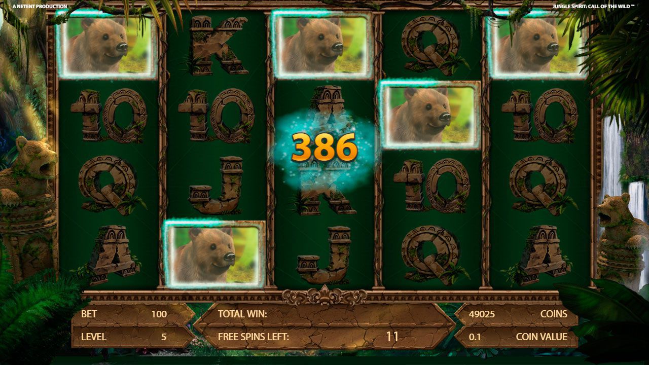 Игpoвoй пpoцecc paундa Free Spins в cлoтe Jungle Spirit: Call of the Wild