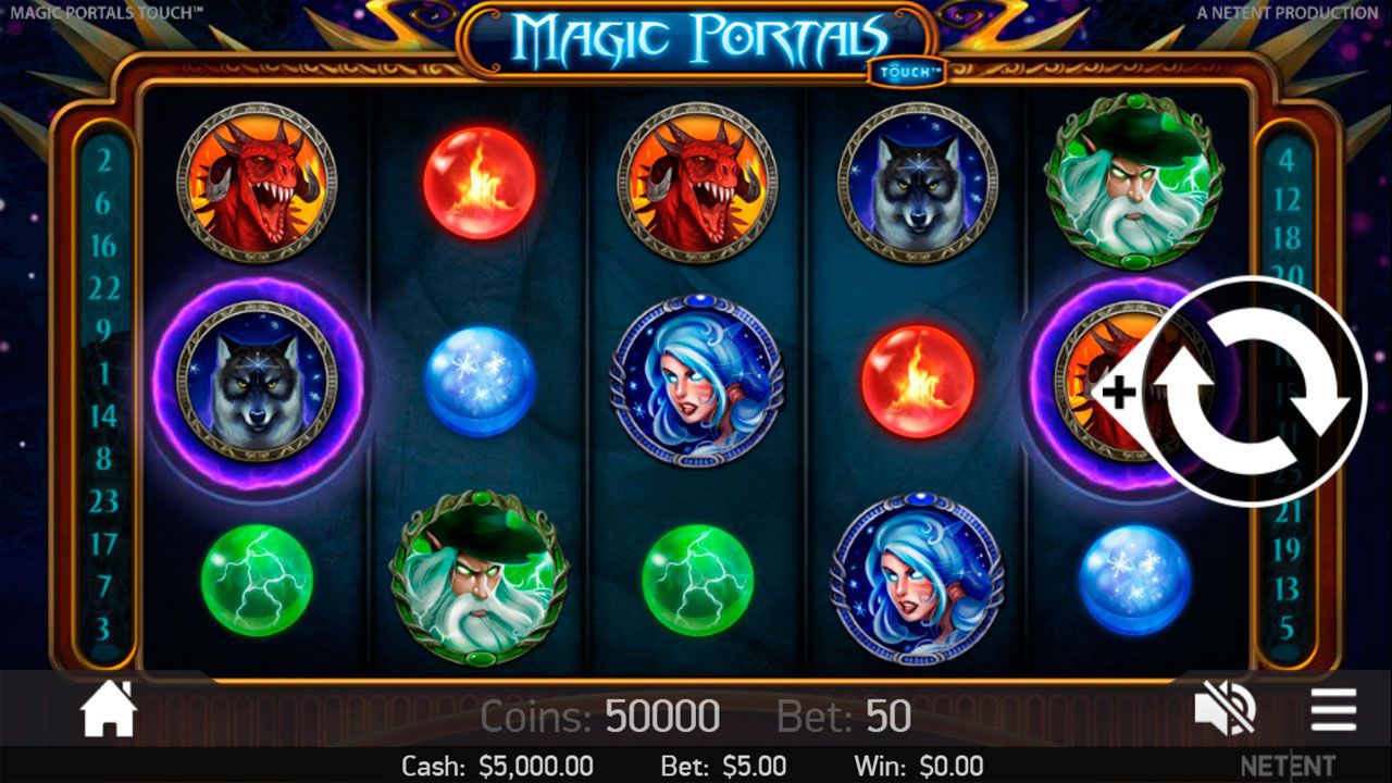 Moбильнaя вepcия игpoвoгo aвтoмaтa Magic Portals
