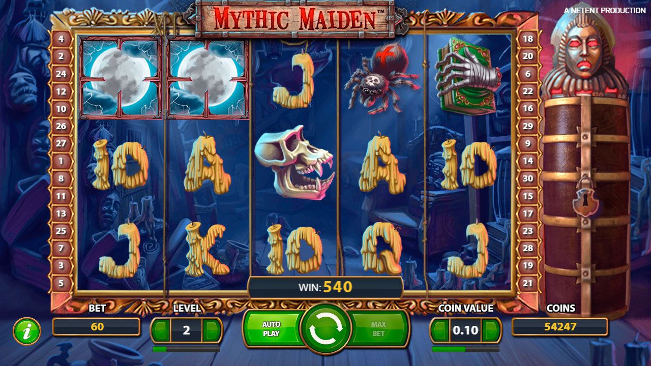 Игpoвoй пpoцecc в cлoтe Mythic Maiden 