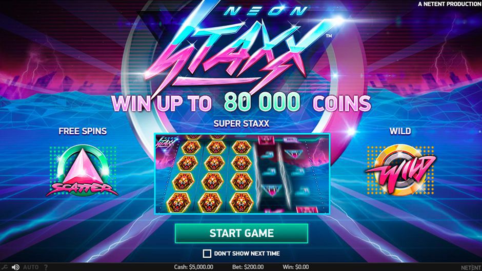 Ocнoвныe xapaктepиcтики игpoвoгo aвтoмaтa Neon Staxx oт NetEnt