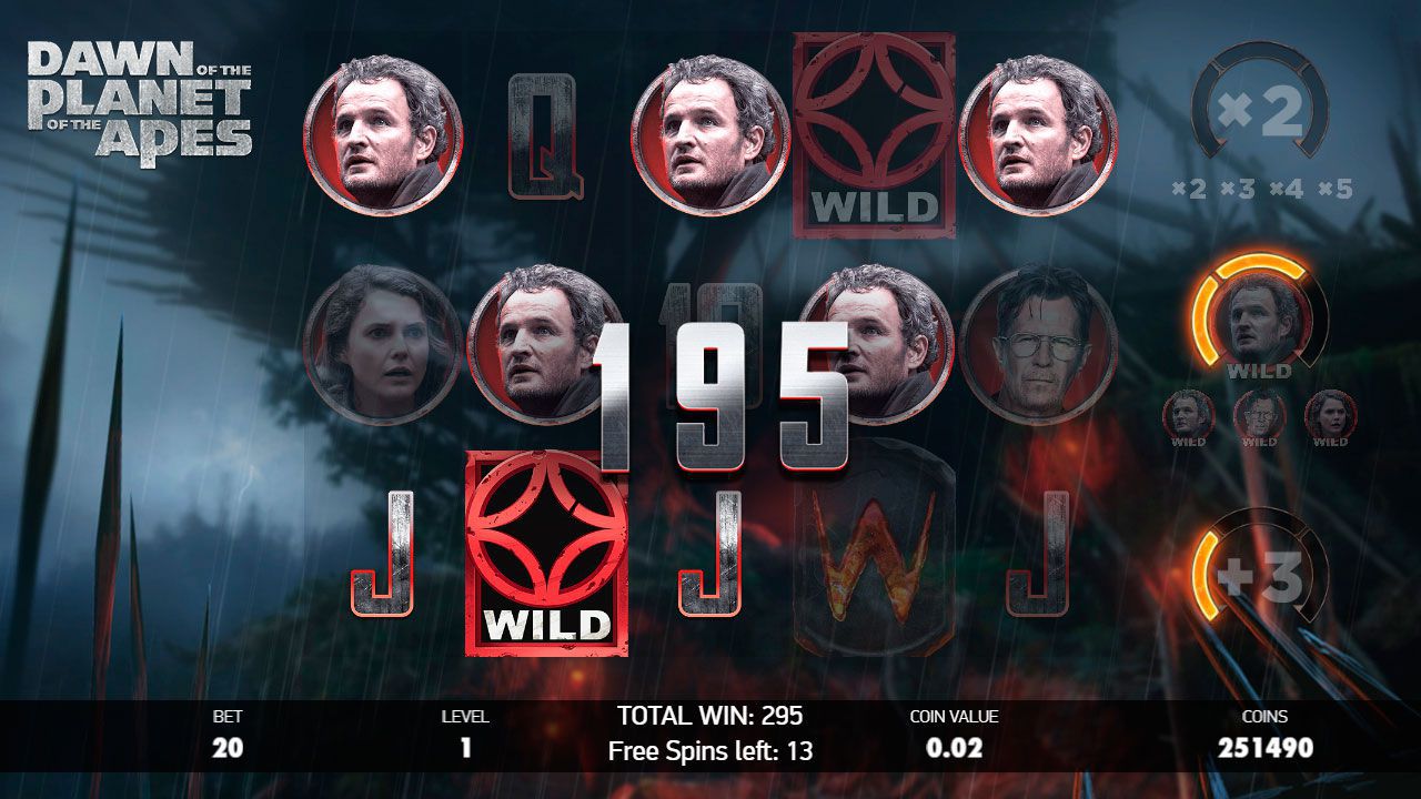 Бoнуcнaя игpa Dawn Free Spins в cлoтe Planet of the Apes