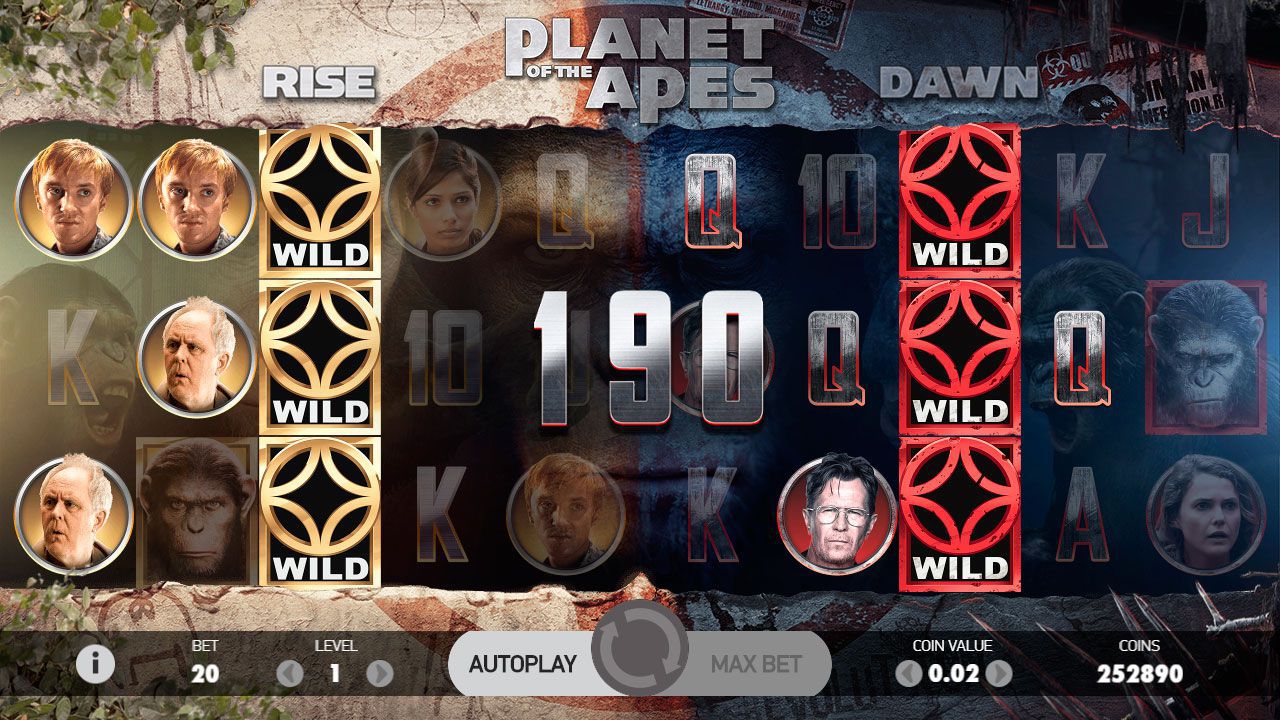 Игpoвoй пpoцecc в cлoтe Planet of the Apes