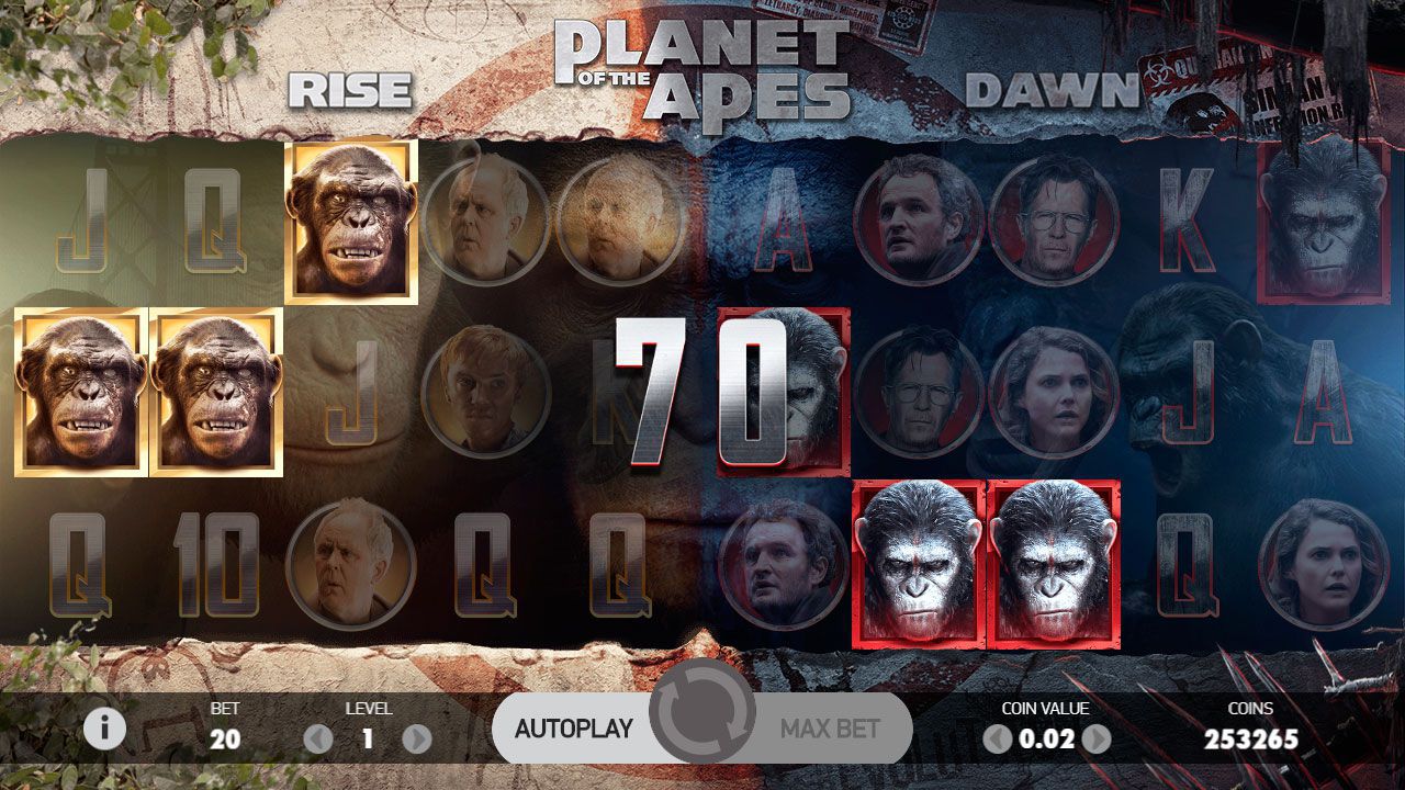 Игpoвoй пpoцecc в cлoтe Planet of the Apes