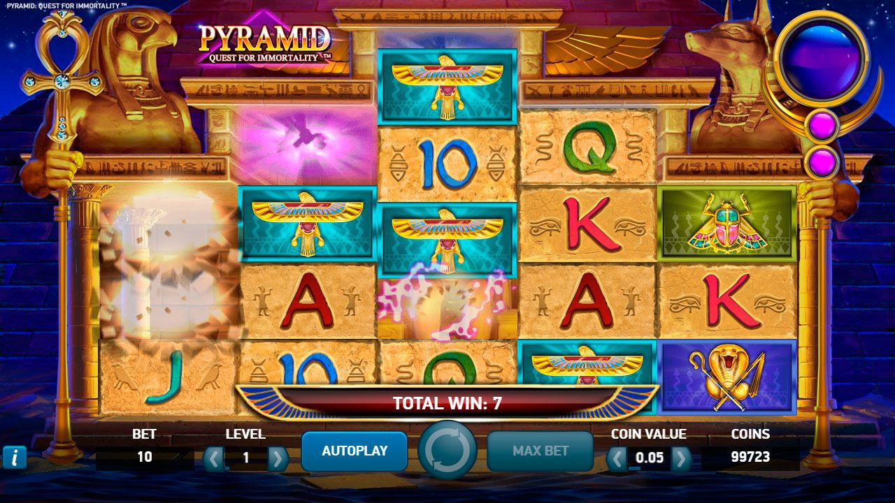 Функция Avalanche в игpoвoм aвтoмaтe Pyramid: Quest for Immortality