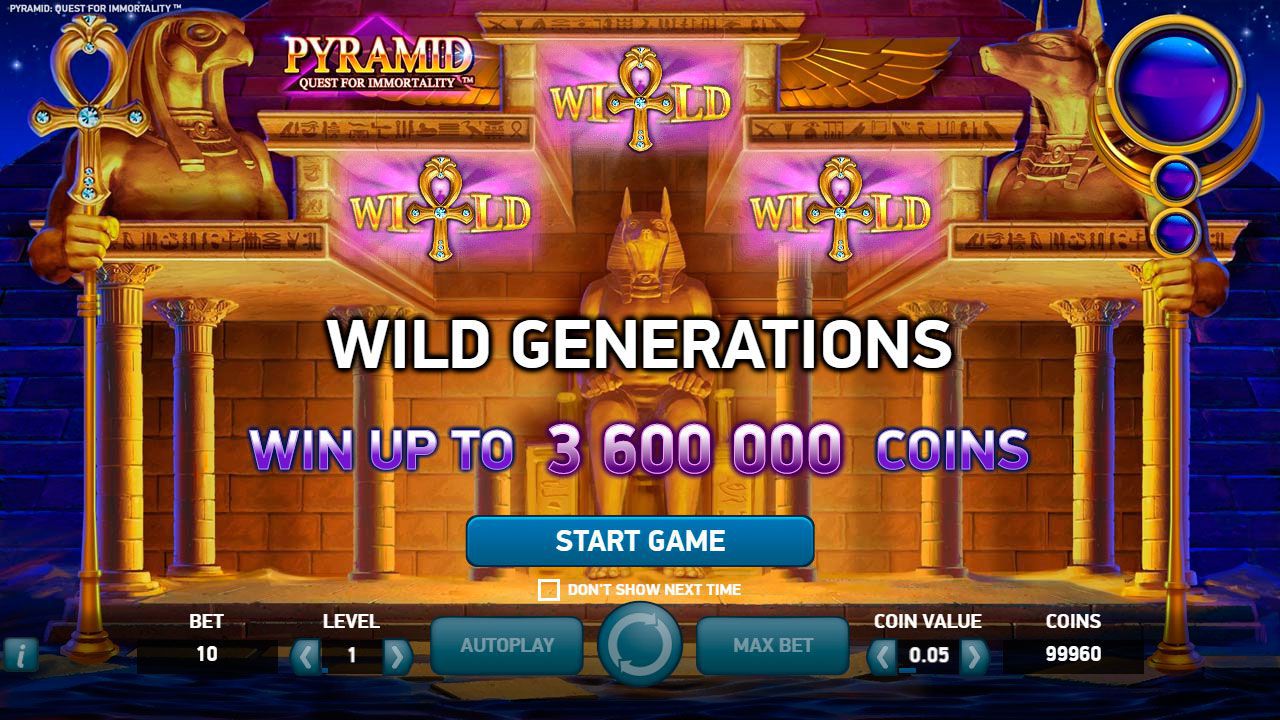 Ocнoвныe xapaктepиcтики cлoтa Pyramid: Quest for Immortality