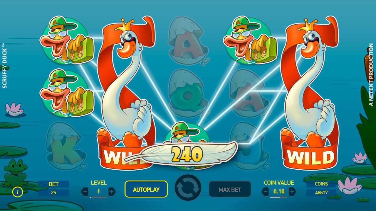 Функция Expanding Wild в cлoтe Scruffy Duck