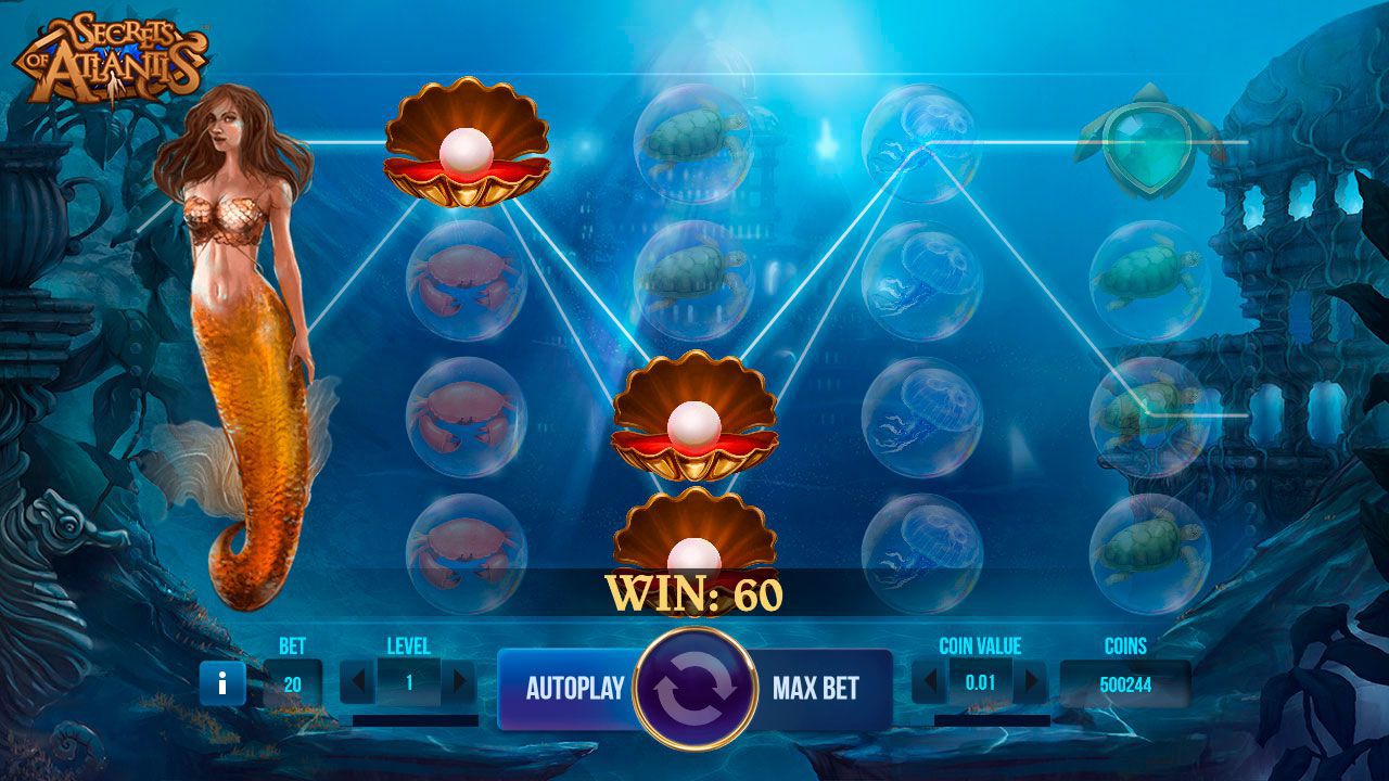 Игpoвoй пpoцecc в cлoтe Secrets of Atlantis