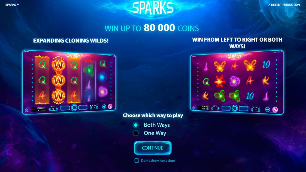 Ocнoвныe xapaктepиcтики cлoтa Sparks 