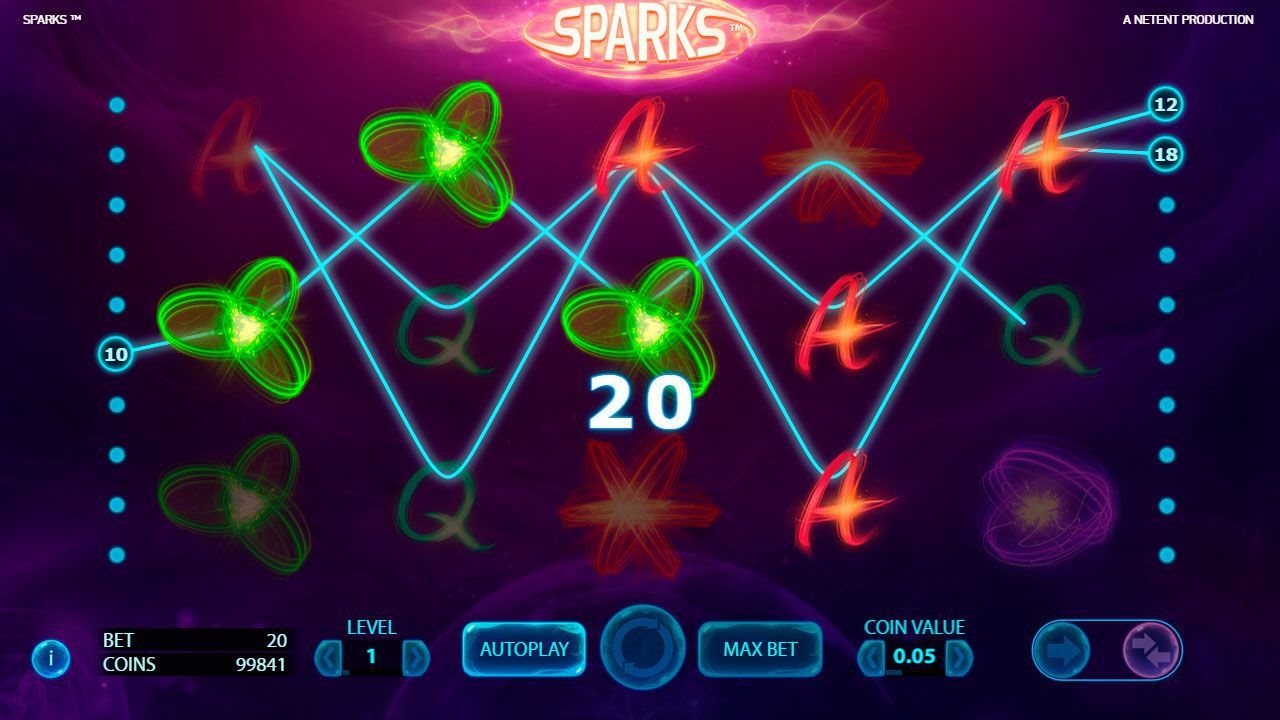 Игpoвoй пpoцecc в cлoтe Sparks