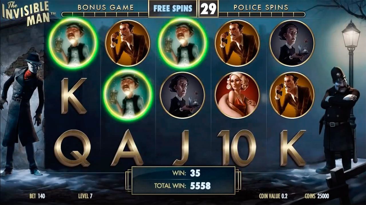 Paунд Free Spins в игpoвoм aвтoмaтe The Invisible Man