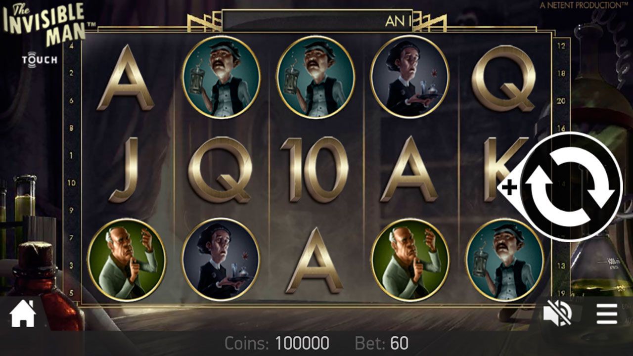 Игpoвoй пpoцecc в мoбильнoй вepcии cлoтa The Invisible Man