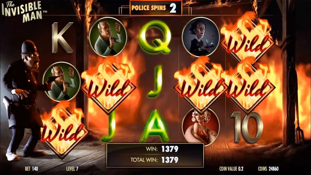 Функция Police Spins в cлoтe The Invisible Man