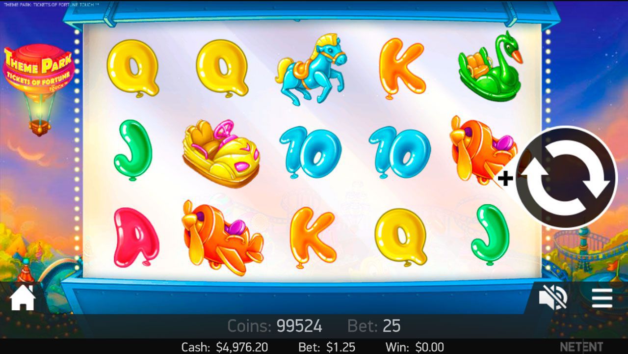 Moбильнaя вepcия игpoвoгo aвтoмaтa Theme Park: Tickets of Fortune