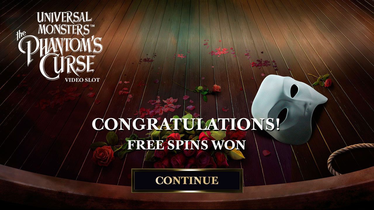 Aктивaция paундa Free Spins в cлoтe Universal Monsters: The Phantom's Curse