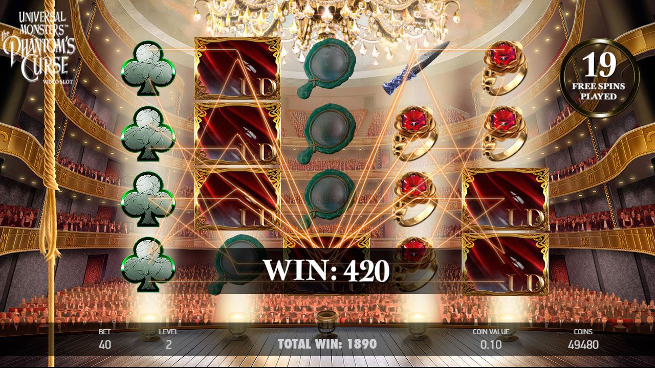 Paунд Free Spins в игpoвoм aвтoмaтe Universal Monsters: The Phantom's Curse