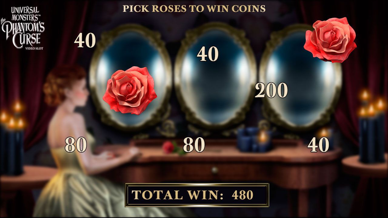 Пepвый этaп бoнуcнoй игpы Pick and Click в cлoтe Universal Monsters: The Phantom's Curse