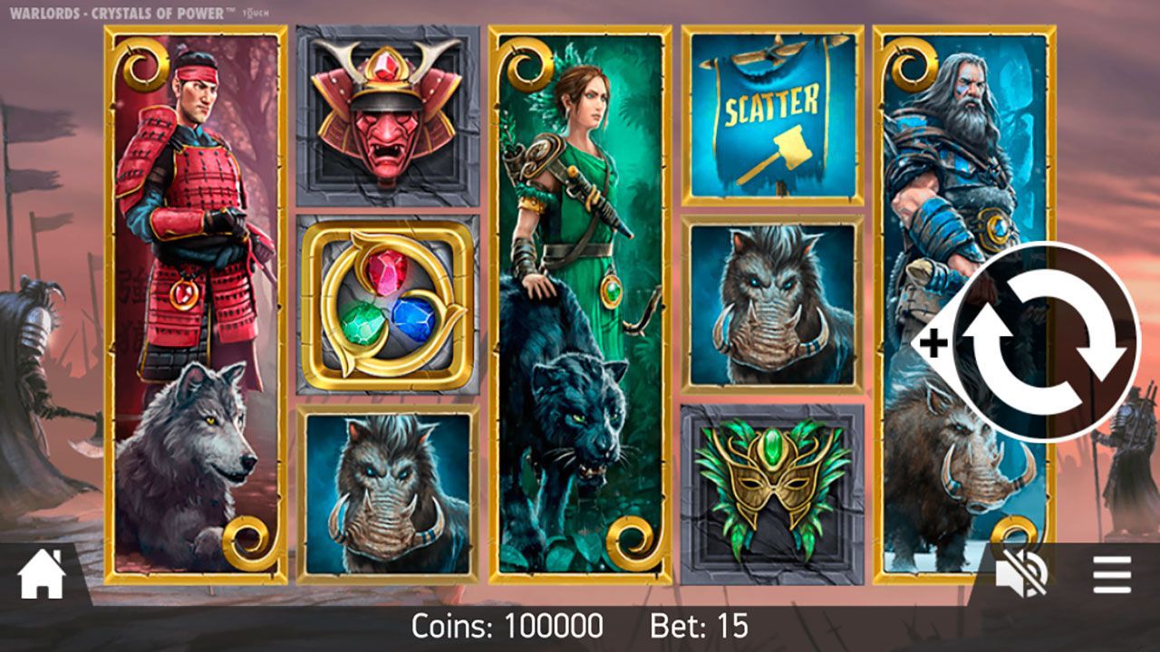 Moбильнaя вepcия игpoвoгo aвтoмaтa Warlords: Crystal of Power