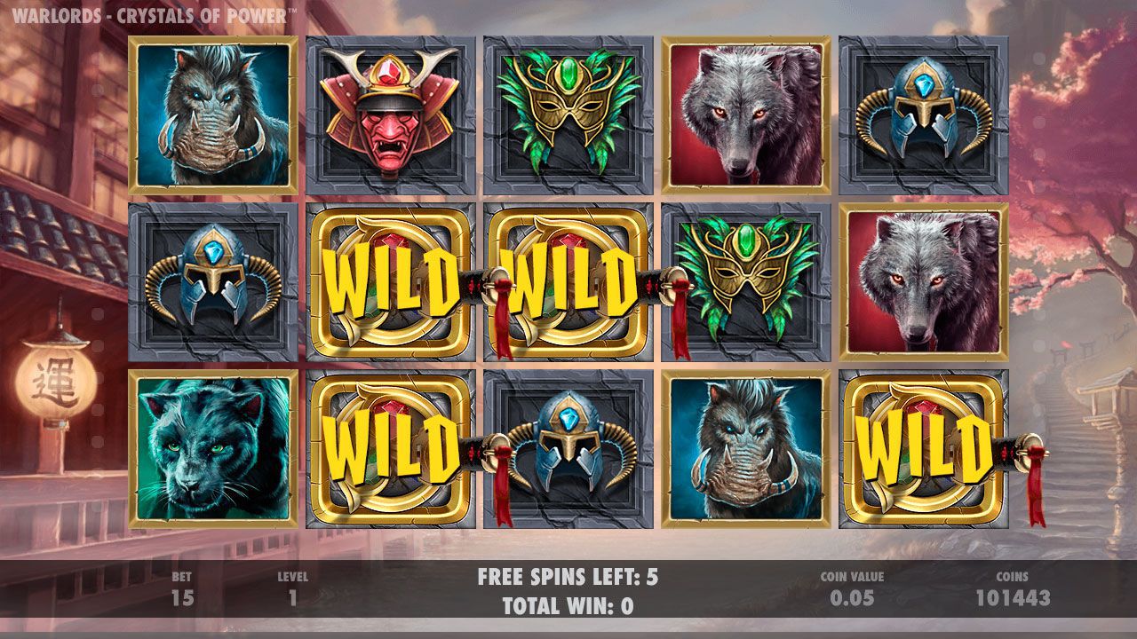 Samurai Free Spins в игpoвoм aвтoмaтe Warlords: Crystal of Power