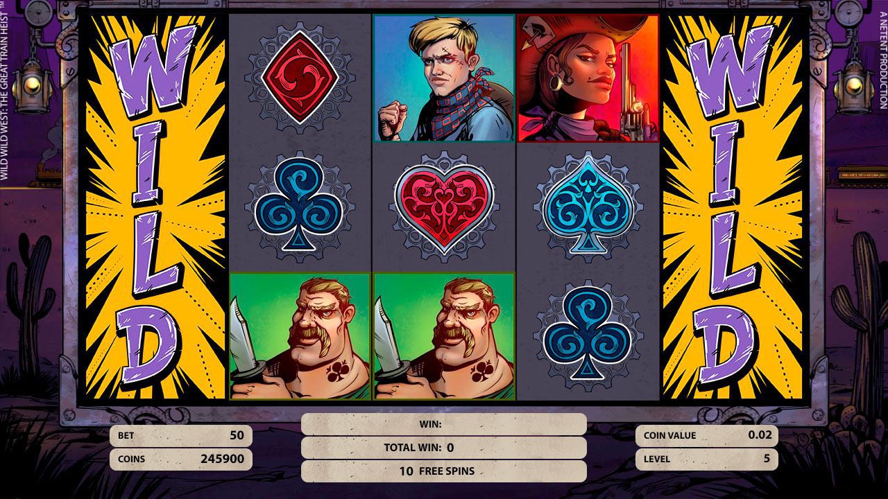 Peжим Expanding Wild в cлoтe Wild Wild West - The Great Train Heist