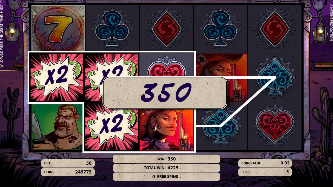 Peжим X2 Multiplier Wild в cлoтe Wild Wild West - The Great Train Heist