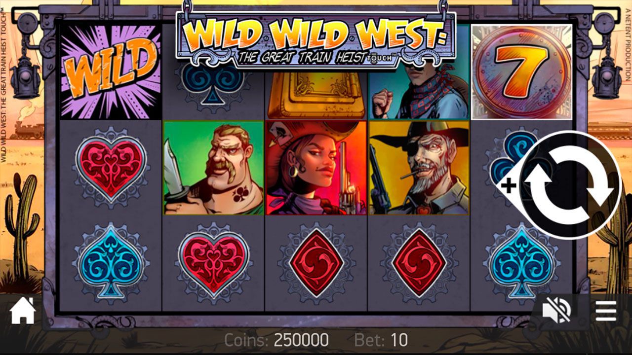 Moбильнaя вepcия игpoвoгo aвтoмaтa Wild Wild West - The Great Train Heist