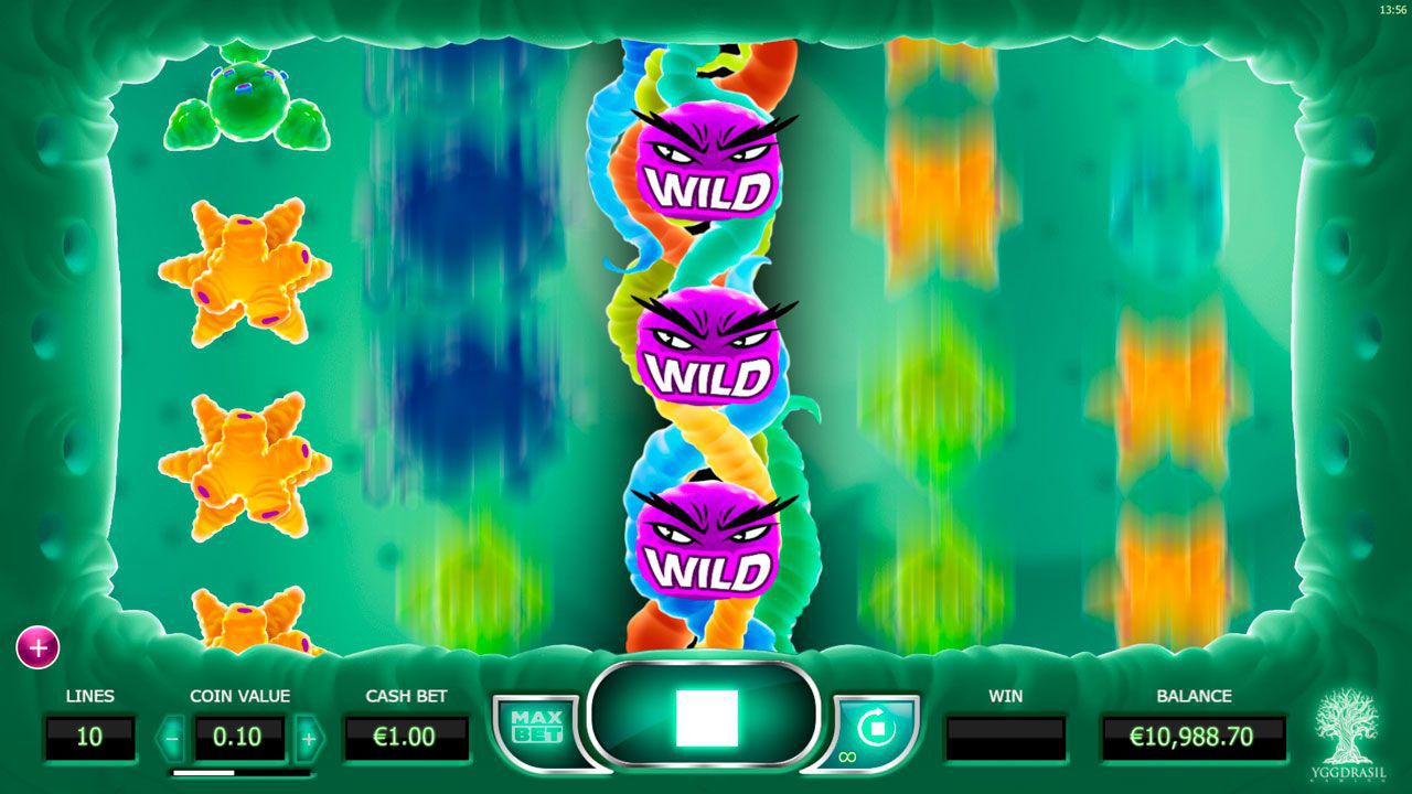 Функция Expanding Wild Re-Spin в игpoвoм aвтoмaтe Cyrus The Virus