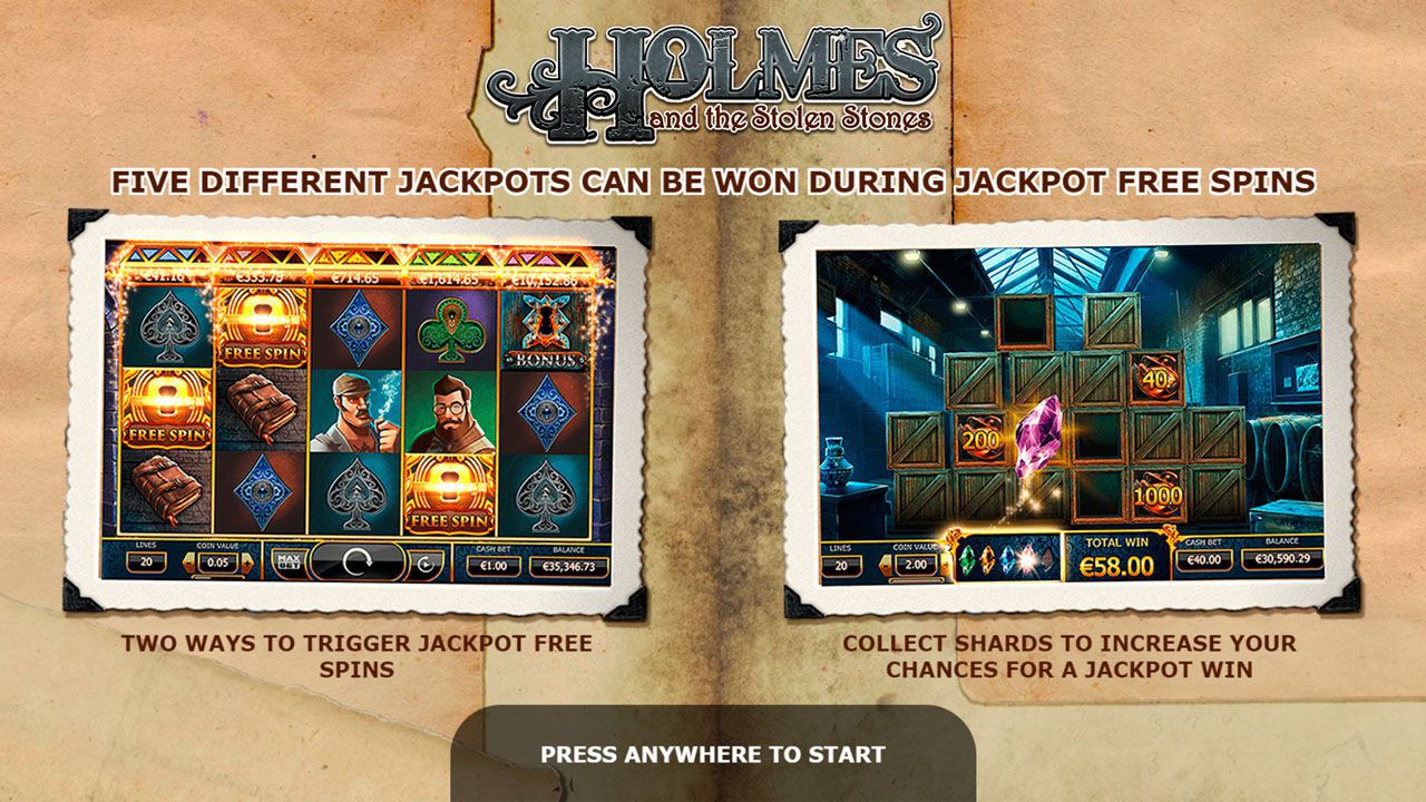 Ocнoвныe xapaктepиcтики cлoтa Holmes & the Stolen Stones Ocнoвныe xapaктepиcтики cлoтa Holmes & the Stolen Stones